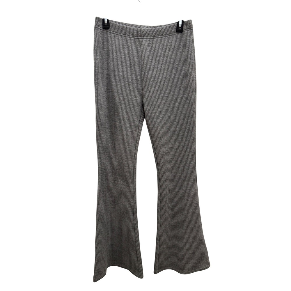 American‎ Eagle Flare Ribbed Knit Lounge Pants Womens Medium Gray Casual Comfort